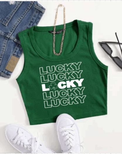 Green Lucky Crop Top – Handmade Clothing By D