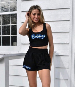 Script Crop Top and Shorts Lounge Set