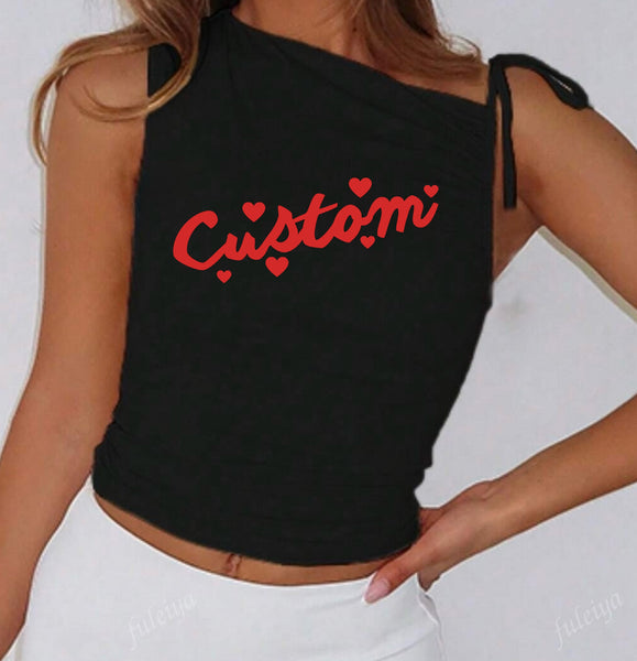 Ruched Heart Script Tank