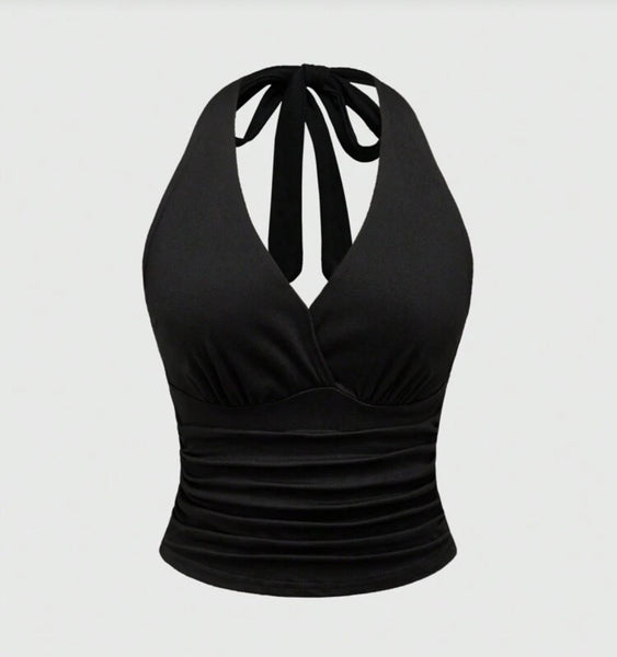 V Neck Tied Halter
