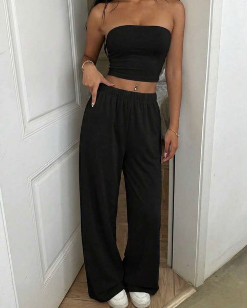 Est Tube Top and Loose Pants Set