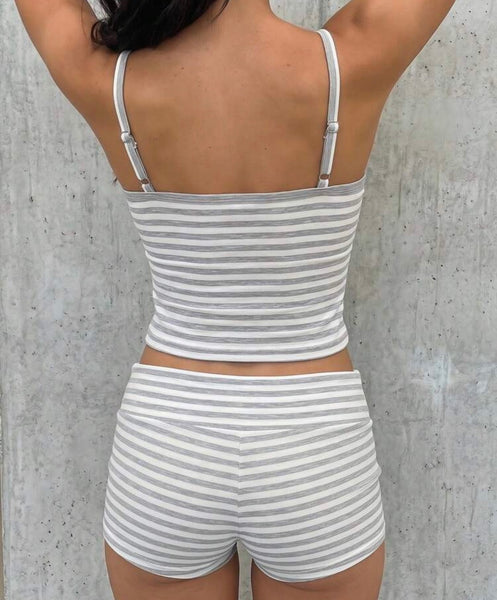 Striped Tank and Mini Shorts Set