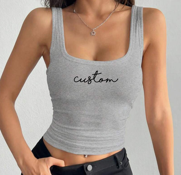 Script Square Neck Tank