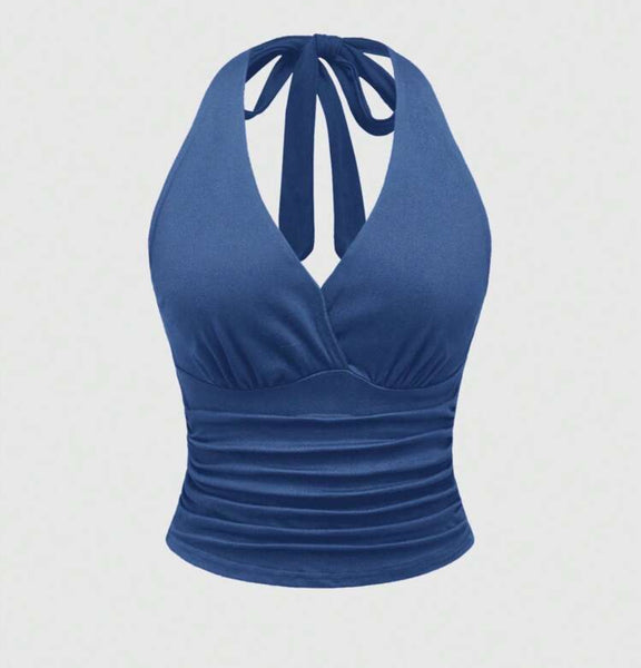 V Neck Tied Halter