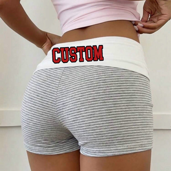 Varsity Text Striped Booty Shorts