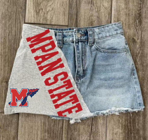 Patched Front Mini Skirt