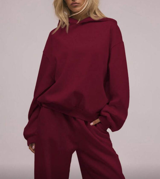 Bow Oversized Hoodie and Sweats Set