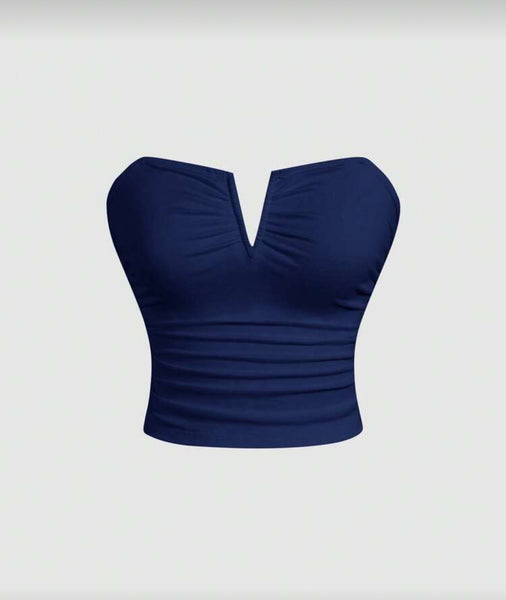 Deep V Cropped Tube Top