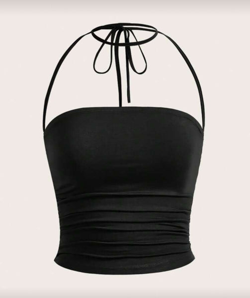 Tied Halter Crop Top