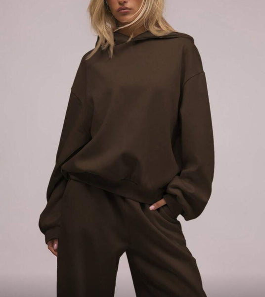 Bow Oversized Hoodie and Sweats Set