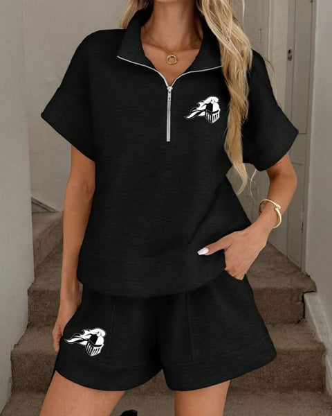 Quarter Zip and Shorts Set