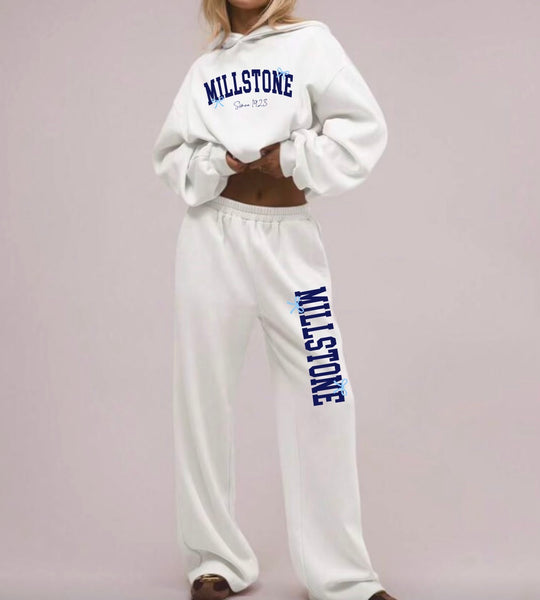 Bow Oversized Hoodie and Sweats Set