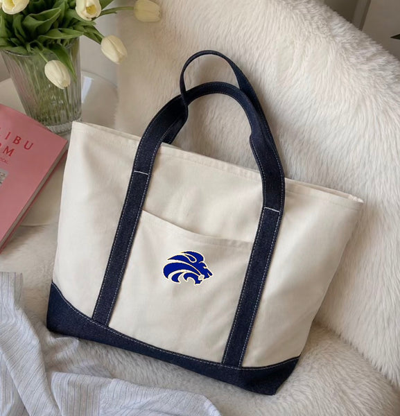 Contrast Strap Tote Bag