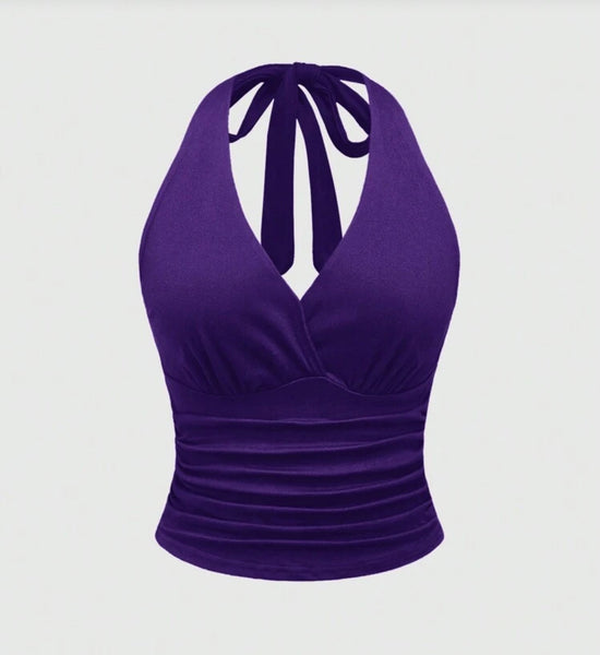 V Neck Tied Halter