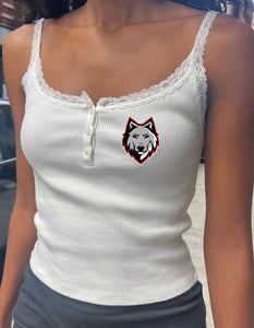 Lace Button Up Tank Top