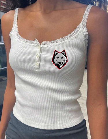 Lace Button Up Tank Top