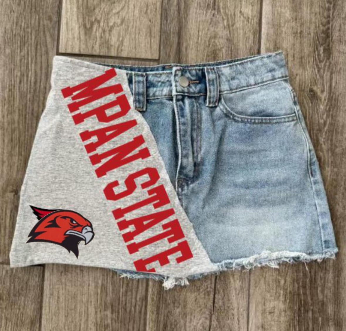 Patched Front Mini Skirt