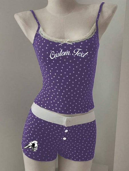 Lace Floral Tank and Shorts Pajama Set