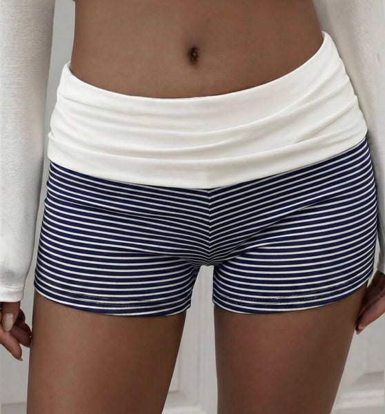 Varsity Text Striped Booty Shorts