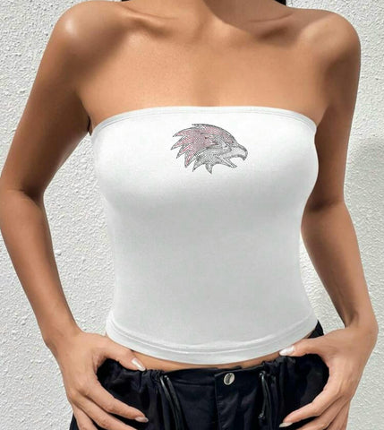 Rhinestone Logo Tube Top