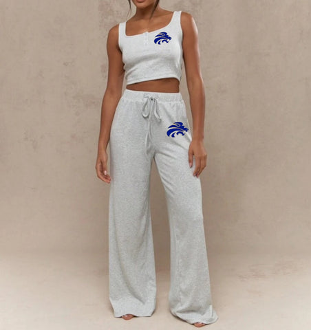 Gray Button Tank and Sweats Set