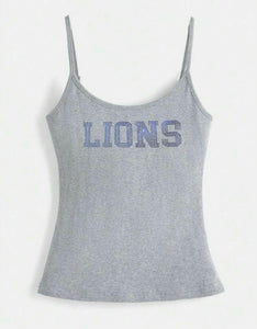 Varsity Rhinestone Skinny Strap Tank