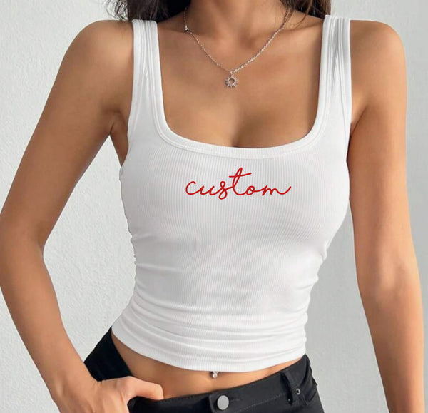 Script Square Neck Tank