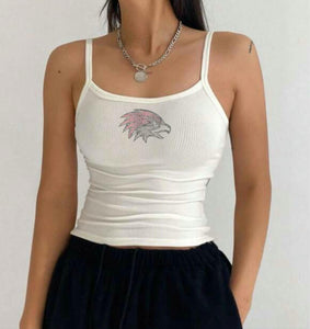 Rhinestone Logo Strappy Tank