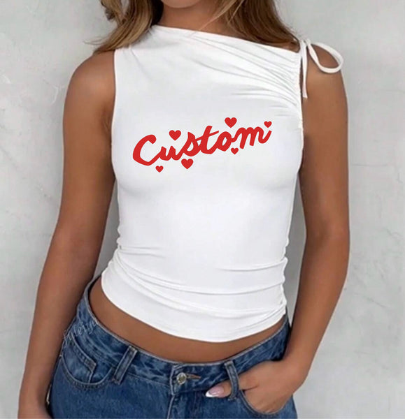 Ruched Heart Script Tank