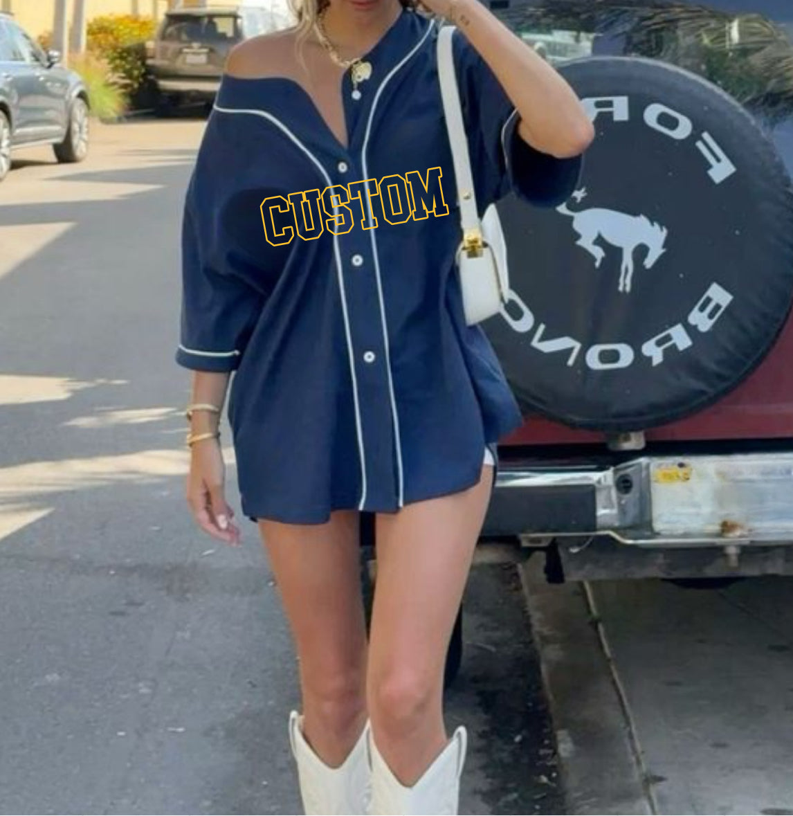 Outline Font Baseball Jersey