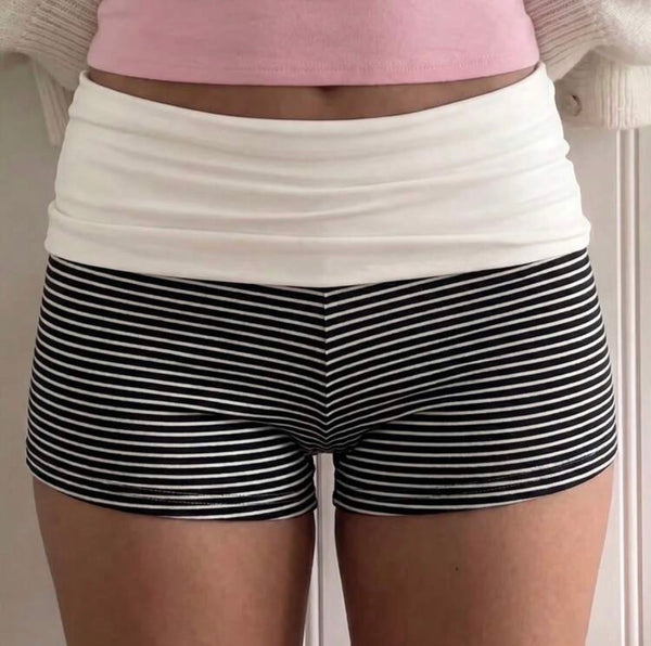 Varsity Text Striped Booty Shorts