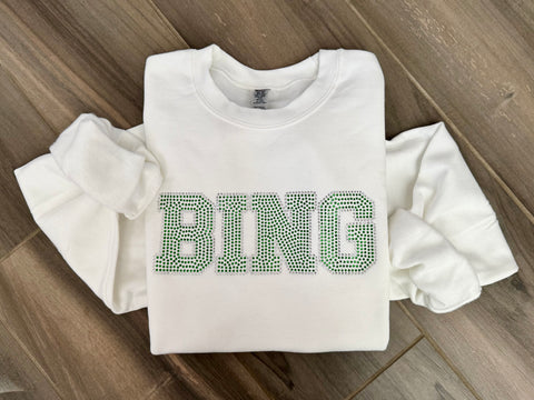Rhinestone Block Font Crewneck