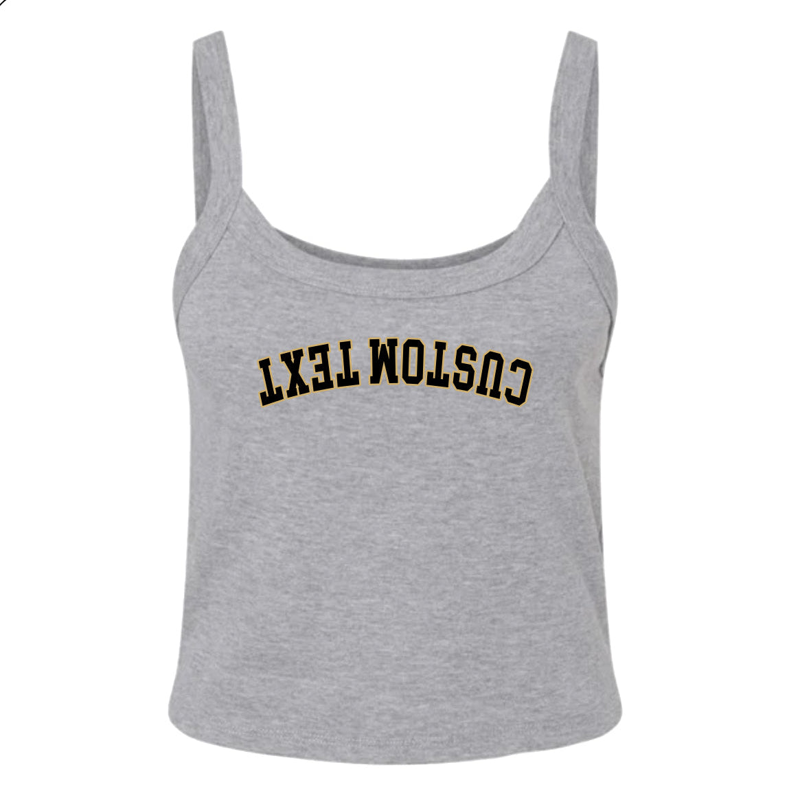 Upside Down Text Strappy Tank