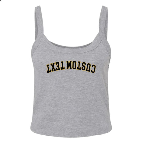 Upside Down Text Strappy Tank