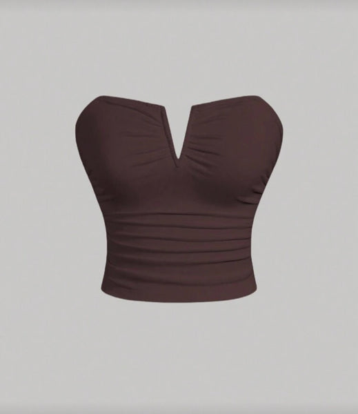 Deep V Cropped Tube Top