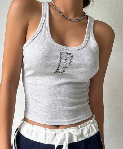 Rhinestone Basic Tank Top