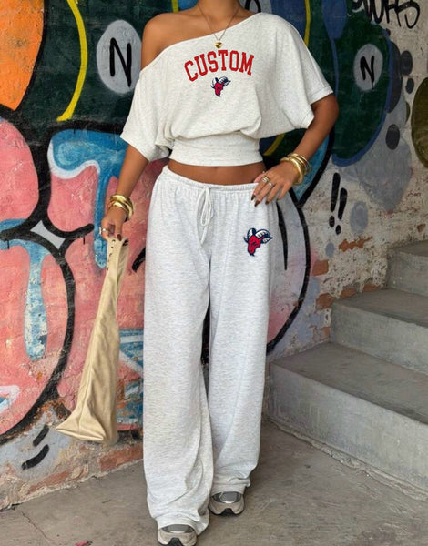 Off Shoulder Tee and Sweats Set