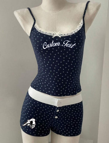 Lace Floral Tank and Shorts Pajama Set