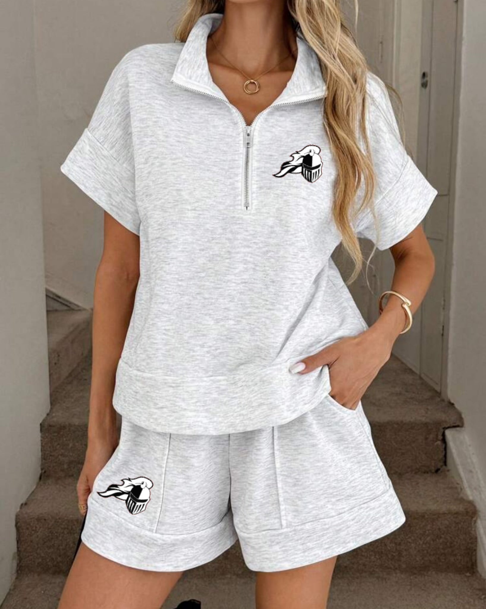 Quarter Zip and Shorts Set