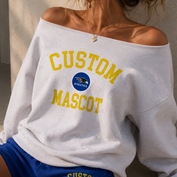 Varsity Off the Shoulder Crewneck