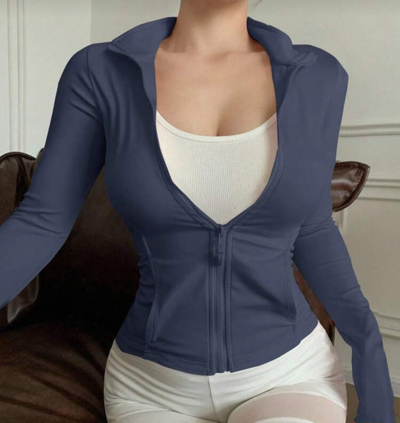 Fitted Athletic Material Jacket