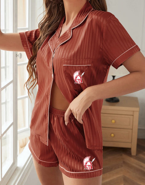 Satin T Shirt and Shorts Pajama Set