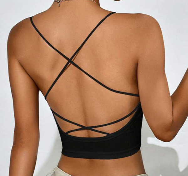 Lace Up Back Crop Top