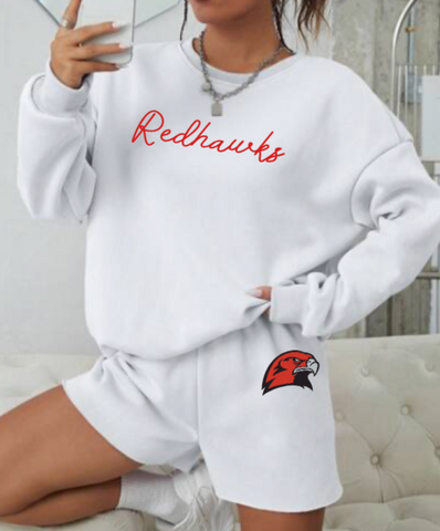 Text Sweatshirt and Shorts Set