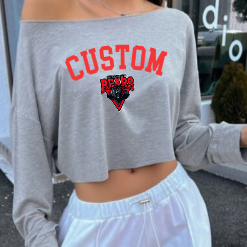 Off Shoulder Long Sleeve T Shirt