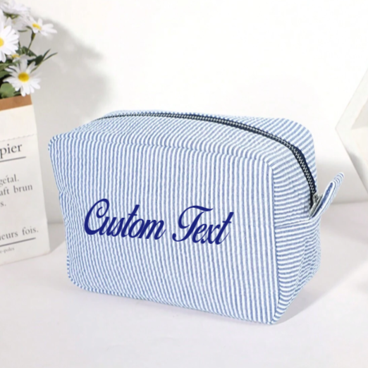 Seersucker Makeup Bag