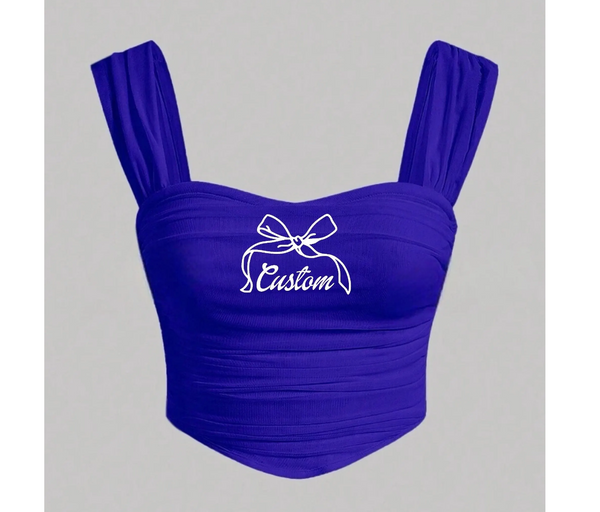 Scallop Bow Script Crop Top
