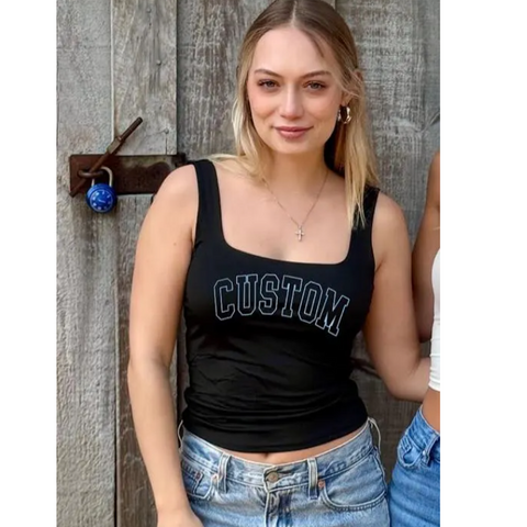 Outline Text Tank Top