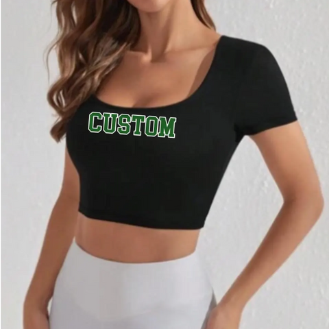 Scoop Neck Crop T shirt