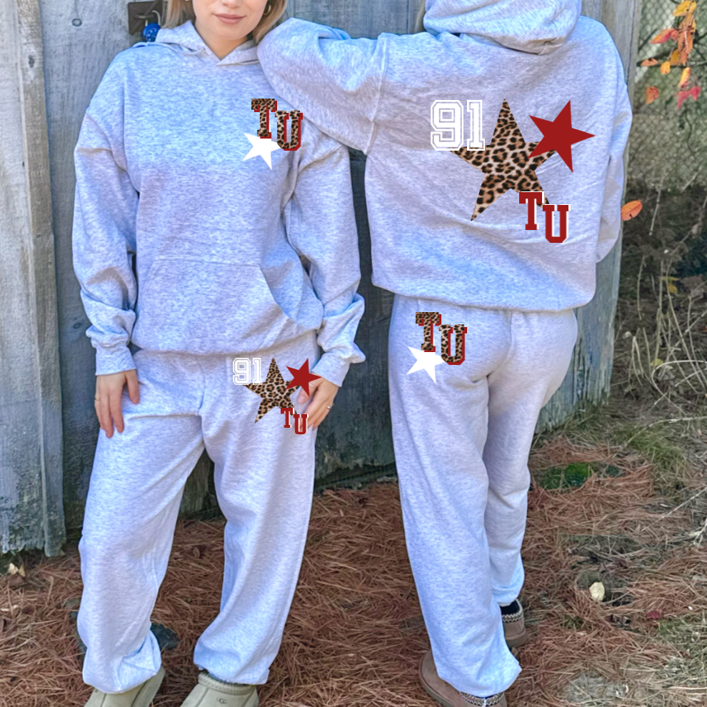 Leopard Star Hoodie and Sweatpants Set